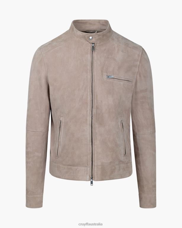 Esteban Suede Biker Jacket Cruyff Men Cream R2H8T708 Jacket