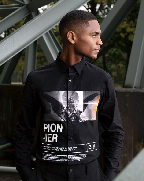 Siva Printed Shirt Cruyff Men Black R2H8T888 Shirt